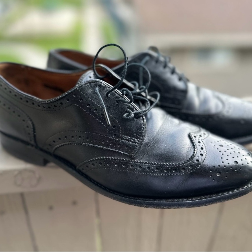 Allen Edmonds Black Leather Brogue Oxfords